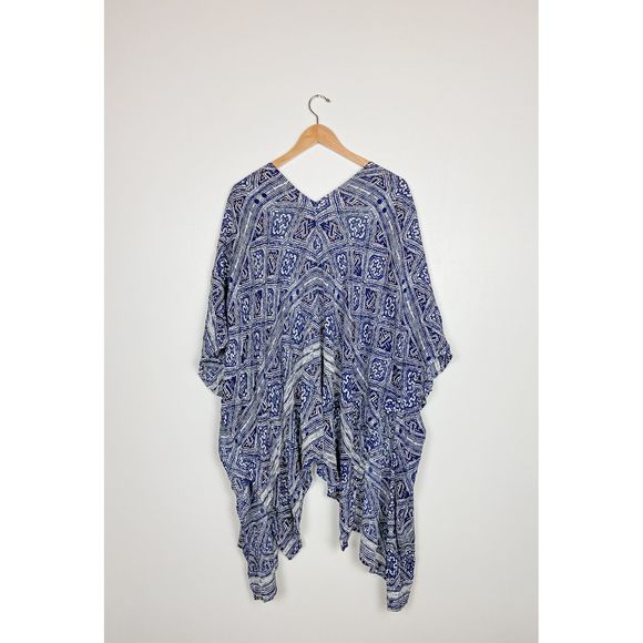 Boho Indigo Abstract Print Kimono - Picture 2 of 5